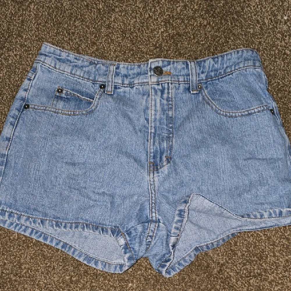 Vintage 90's Psycho Blue Outlaw Denim Shorts Size 9 - Picture 1 of 4